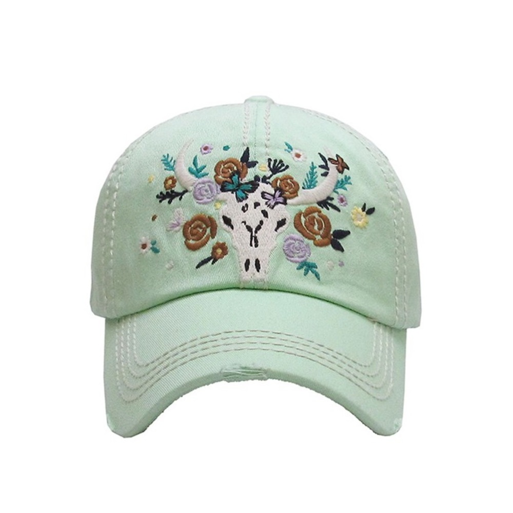 20% off SALE! 2-pack vintage floral skull cap